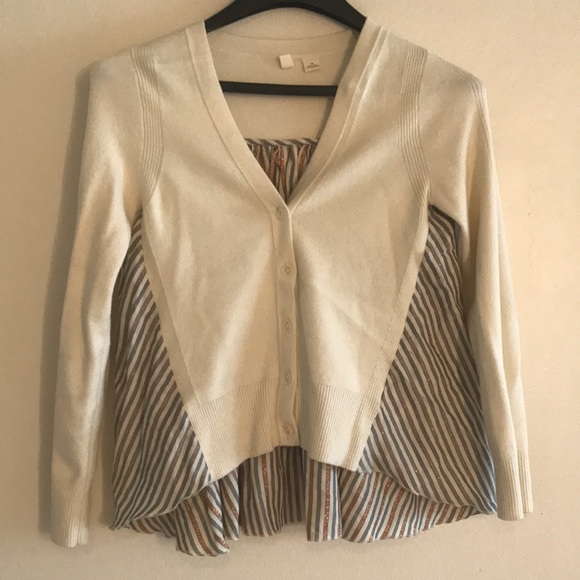 ANTHROPOLOGIE MOTH MIXED MEDIA CARDIGAN - XS - Picture 3 of 7